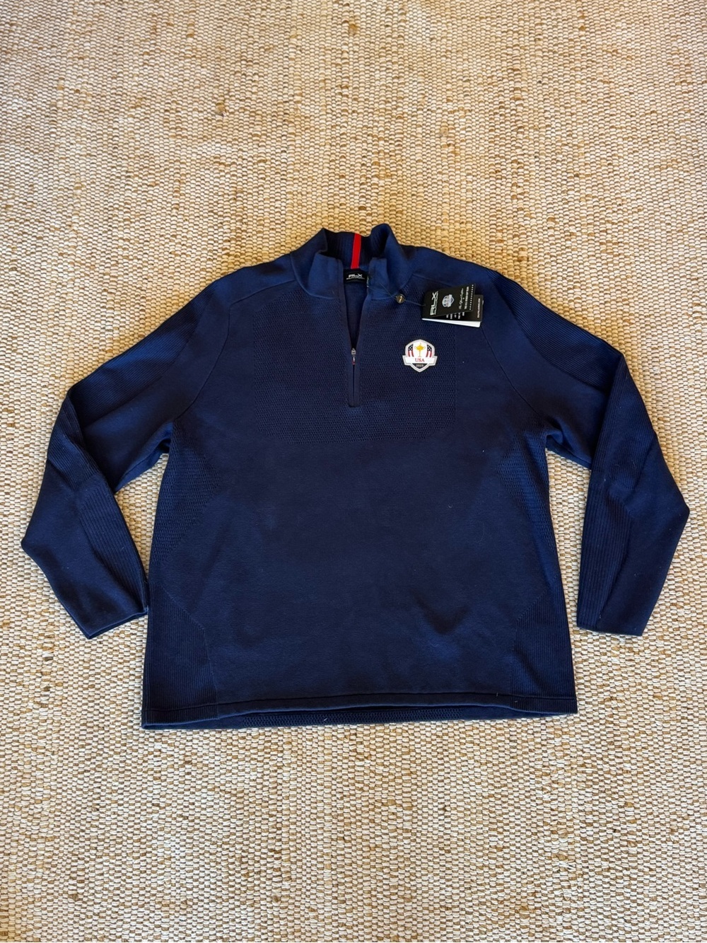 RLX Team USA 1/4 Zip Ryder Cup 2025 Coolmax Sweater Navy Blue size XXL NWT